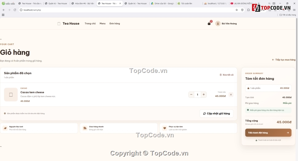 web bán trà sữa,quán lý quán trà sữa,code web bán trà sữa,Sharecode